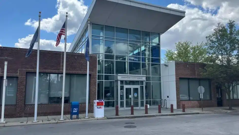 The entrance to Chester City Hall.