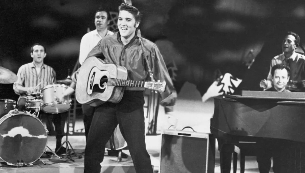 Elvis Presley from a television appearance in the mid-1950s