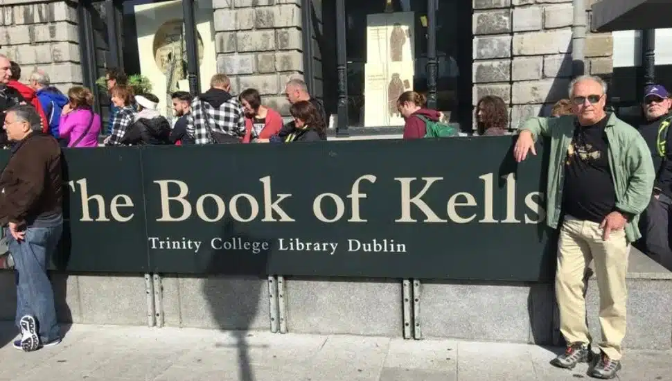 Kevin Barry O'Connor outside a building at Trinity College in Dublin, Ireland.