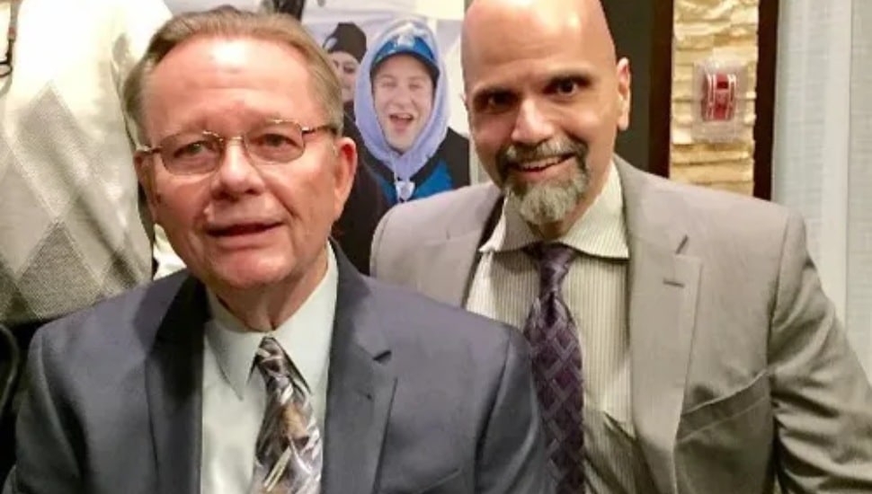 Lou Rabito (right) with Inquirer sports columnist Bill Lyon.