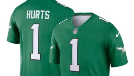 Philadelphia Eagles Jalen Hurts Kelly green jersey,