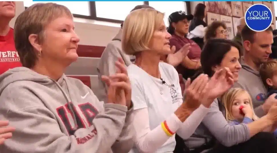 Patti Lake Quinn is in the stands supporting the players at this year's annual Billy Lake ALS basketball marathon.