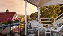 A view of the outside pastures from the Garden Suite's balacony at The Artist's Inn, a Lancaster County Bed and Breakfast.