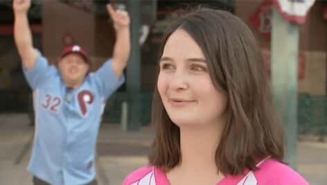 Grace Del Pizzo from Marple, a college student in Phoenix, talks with 6abc about her pole climbing advice to Phillies fans.
