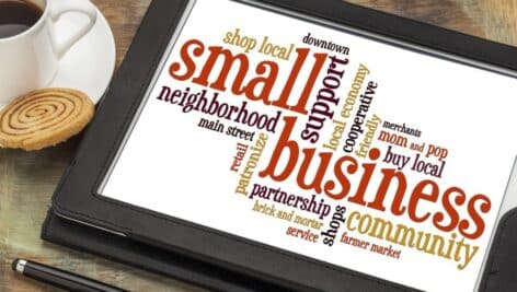 A graphic showing the different elements that make up a successful small business.