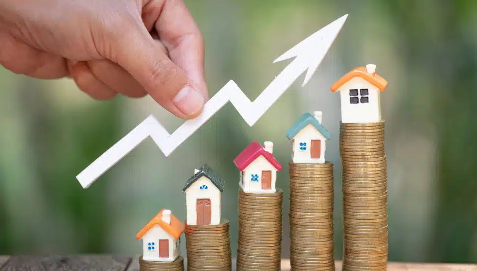 planning savings money of coins to buy a home, concept for property