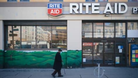 The exterior of a Rite Aid store.