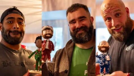 Philadelphia Eagles’ Jason Kelce, Jordan Mailata and Lane Johnson are back with another Christmas album and Billy Penn’s Asha Prihar got the chance to check it out before its official release date.