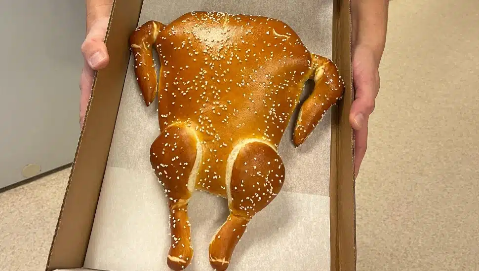 Langhorne-based Philly Pretzel Factory is flocking towards a vegetarian alternative to the traditional Thanksgiving turkey dinner