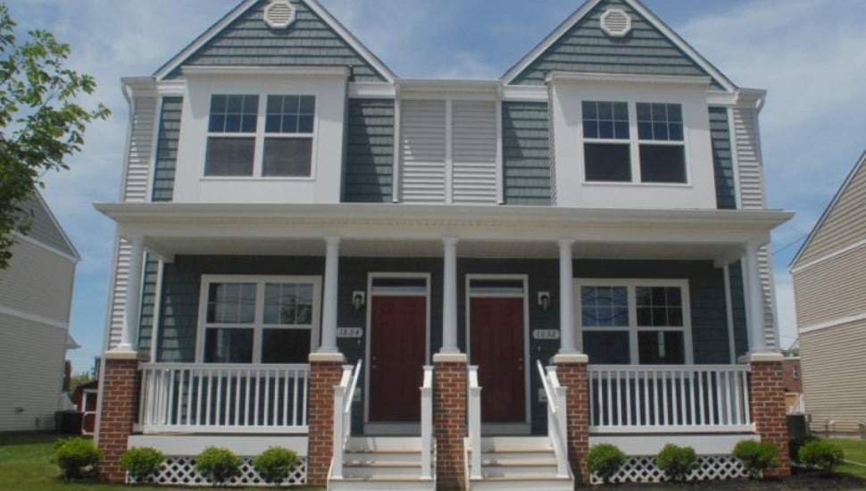 A new 3-bedroom home at Wellington Heights, part of 50 twin homes being built by Pennrose Properties and Duvernay & Brooks, a housing improvement project at Chester’s west end: former Highland Gardens area and 6th & Reaney Streets.