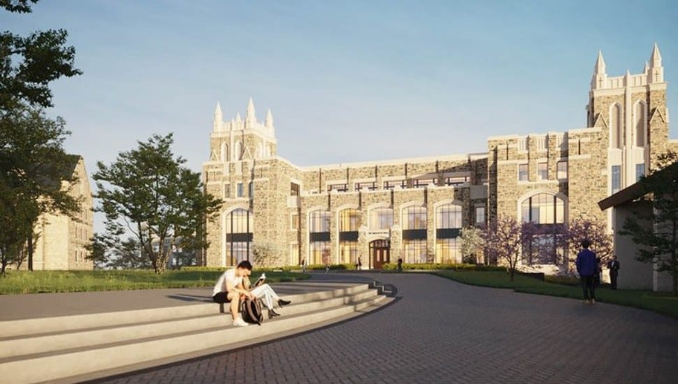 A rendering of Vic Maggitti Hall, home of the future Falvey Library.