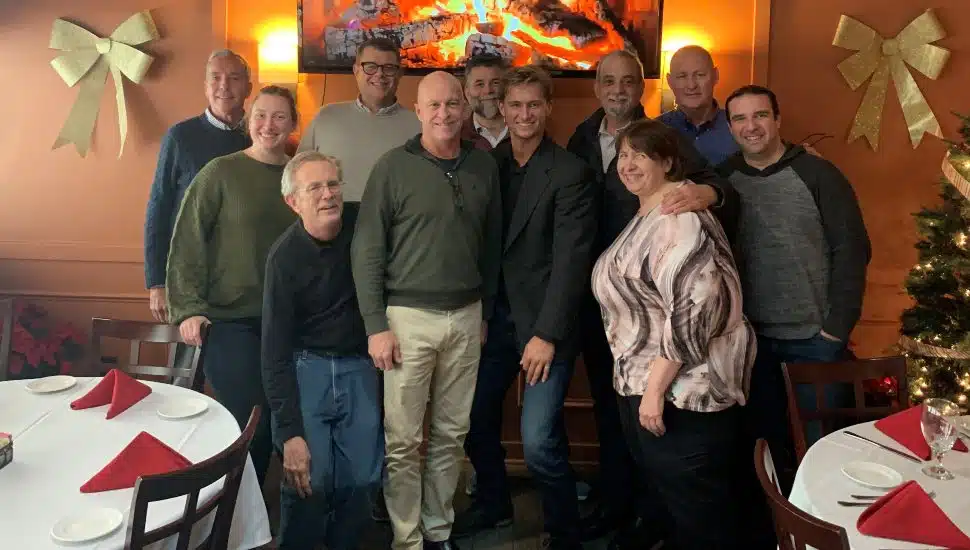 Representatives of General Recreation and Inc. and Landscape Structures Inc. gather after General Recreation was honored as 2023 Rep Organization of the Year.