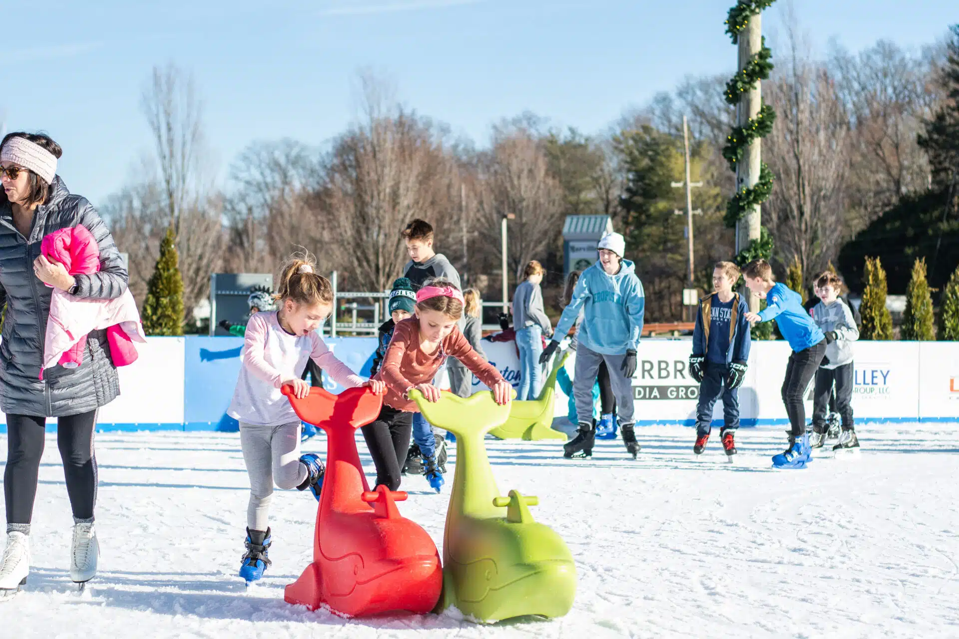 Ice skaters enjoy their time at Flight on Ice in Newtown Square.