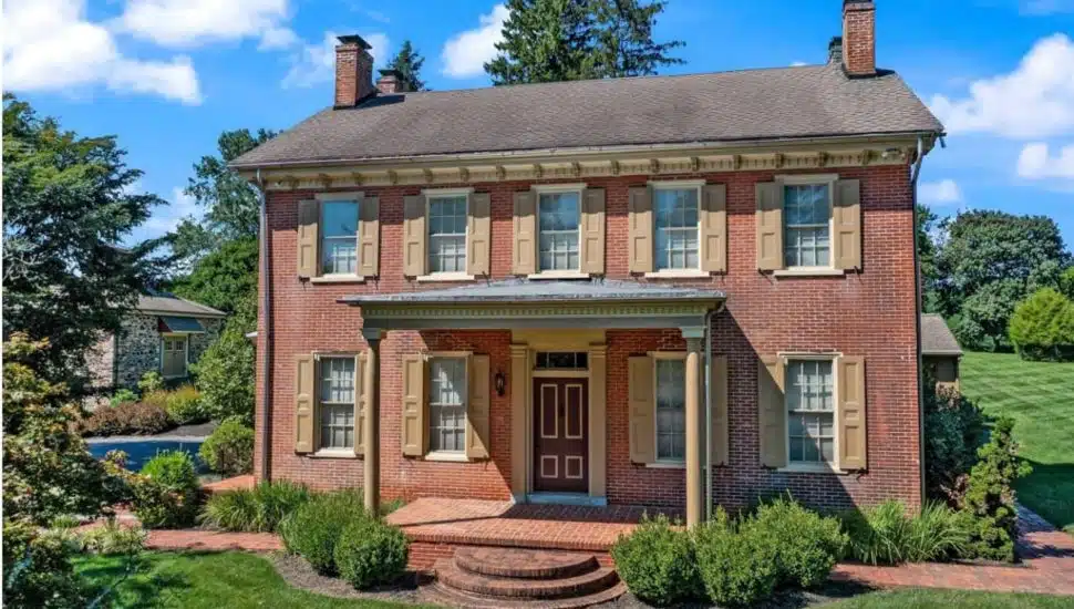The exterior of the historic Joseph C. Davis mansion.