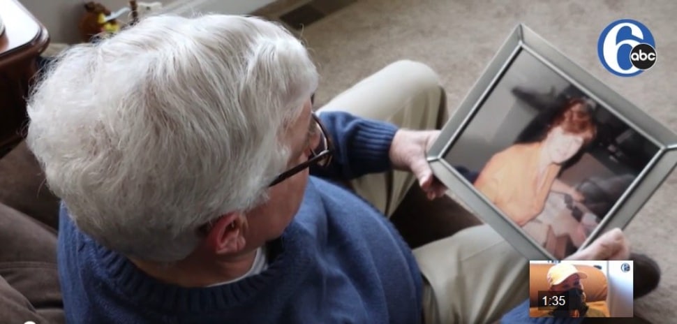 Leo Botta looks at a picture of his late wife, Patricia "Tricia" Bott, who started the idea for Grammy's Gifts.