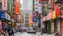 Walking in New York's Chinatown.