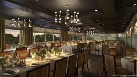 A rendering of the planned Triple Crown Events ballroom in the Radnor Hotel.