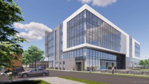 A rendering shows a future office building at 203 Squire Drive at Ellis Preserve in Newtown Square.
