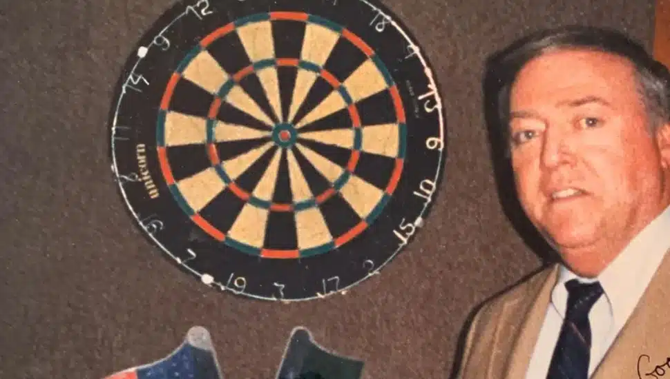 Frank Ennis, a national darts champion from Drexel Hill.