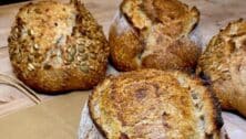 Several loaves of sourdough bread made at the Wild Yeast Bakehouse in Rosemont.