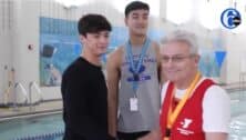 Jim McBride with the two lifeguards who saved his life, Peter McMongle and Gabriel DiEmidio.