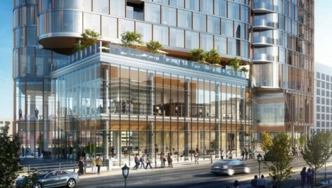 A new 307-foot, 23-story mixed-use high-rise is coming to 2301 John F. Kennedy Boulevard. Image via New Hudson Facades.