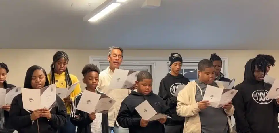 Members of the Chester Children's Chorus in a rehearsal.