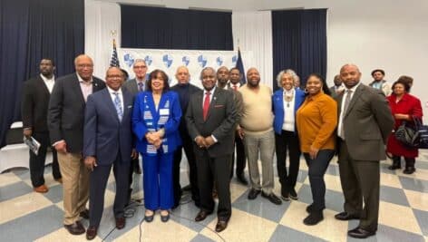 Cheyney University leaders and state officials, including Pa Gov. Josh Shapiro, gathered Friday to protest a decision to put Cheyney University on probation.