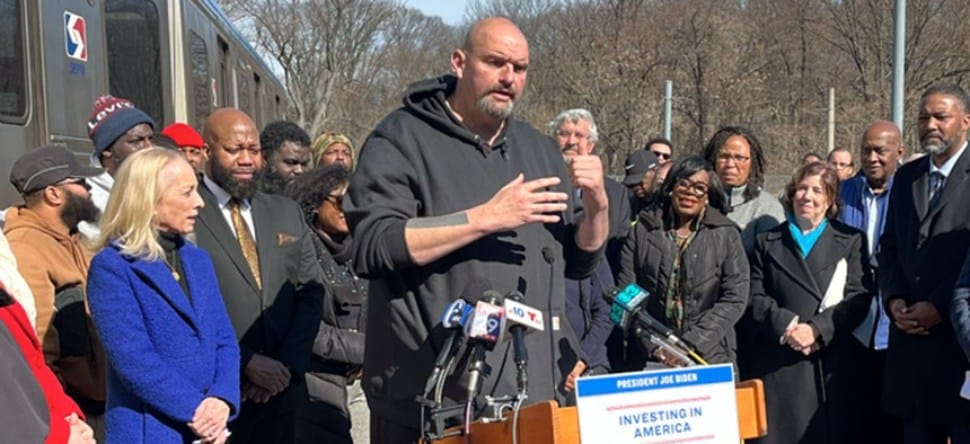 U.S. Sen. John Fetterman talks about the federal funding given to SEPTA to replace the Market-Frankford El fleet.