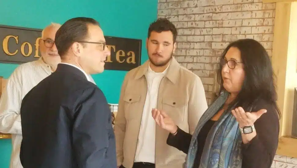 Shapiro speaks with John and Dennise Marshall, owners of The Brickhaus in Ridley Park