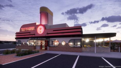 A rendering of a Testa Rossa restaurant being built in Glen Mills.