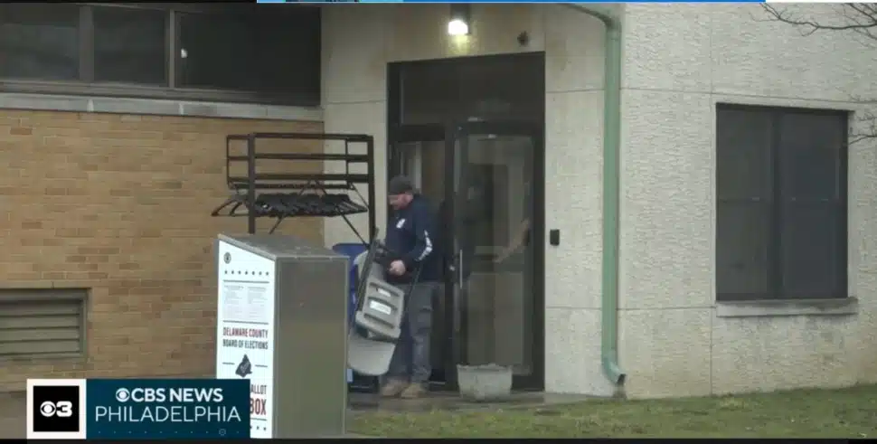Crews are removing furniture from the Marcus Hook Community Center.