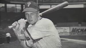 Alice Roth was treated at a Norristown Hospital for a bizarre series of accidental injuries at the hand of Richie Ashburn at a 1957 Phillies game.