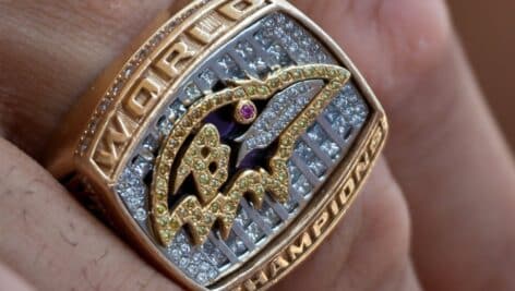 The Baltimore Ravens Super Bowl ring.