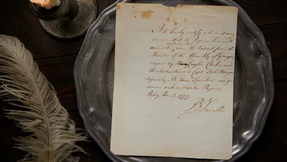 The Raab Collection, an Ardmore-based company that buys and sells historical documents, recently listed a letter written by Benjamin Franklin.