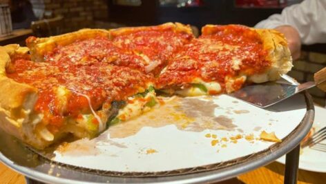 Chicago-style pizza.