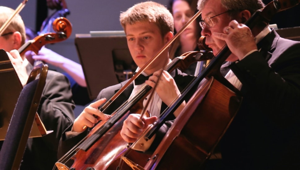 Musicians performing at Immaculata University.