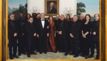 The Chadds Ford wedding band Jellyroll is shown at a White House reception with former President George W. Bush.