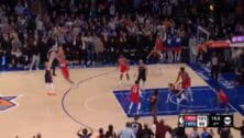 The New York Knicks winning shot in the game 2 of the playoffs against the Philadelphia 76ers.