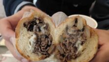 The owners of Nihonbashi Philly, Kosuke and Tomomi Chujo, have long had an affinity for Philadelphia from their home in Tokyo. At their Philly-themed restaurant, cheesesteaks are a major hit.