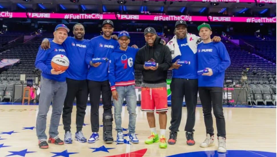 From left: Sunsweet CEO Dane Lance, Pure Fuel co-founders and partners Ra-Tah Johnson, Mustafa Shakur, Gillie Da King, Wallo, David Elliott, and Derrick Lance.