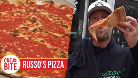 Barstool Sports and One Bite Pizza founder David "El Presidente" Portnoy reviewed Russo's Pizza in New Hope.