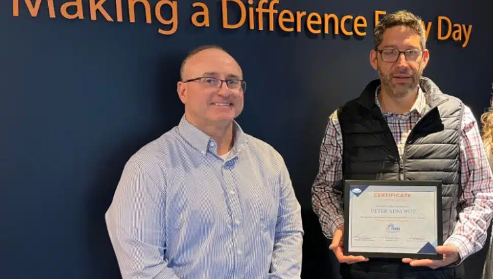 A CCRES behavioral health technician (right) with CCRES Director of Human Resources Joe Vallancourt