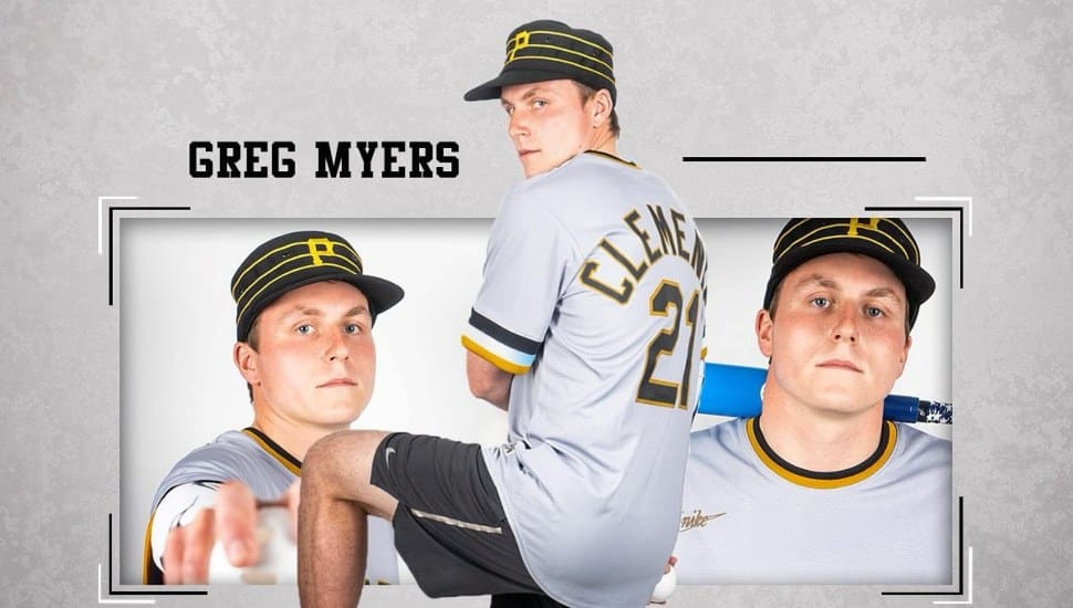 Ridley Park Wiffleball League player Greg Myers on a baseball card.