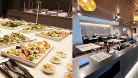 Some of the cuisine and the premium wine table offered at American Airline's exclusive Flagship Lounge coming to Philadelphia International Airport.