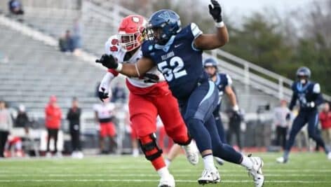 Chandon Pierre, a graduate law student with another season of eligibility remaining, appeared in all 13 of Villanova’s games and finished third among Wildcat defensive linemen with 22 total tackles, including two sacks.