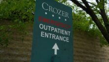 Outpatient service sign at Crozer-Chester Medical Center in Upland.