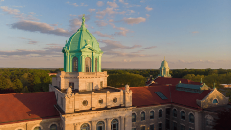 Image of Immaculata U.'s Dome at sunset.