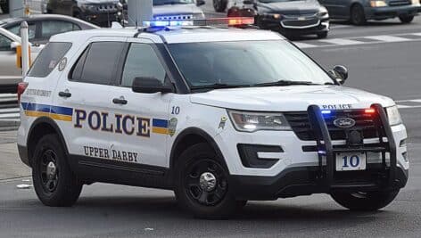 An Upper Darby Police Department patrol vehicle.