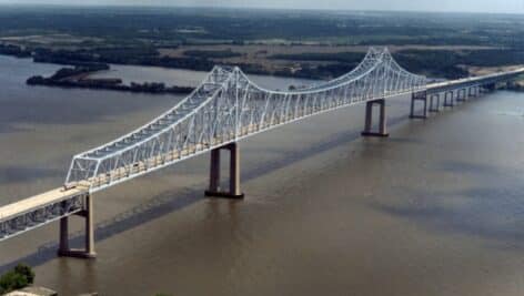 The Commodore Barry Bridge that connects Pennsylvania in Chester with New Jersey.